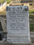 FOWLER George Gordon -1949 & Agnes -1974
