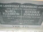ZYL Hendrik Johannes, van 1896-1987 & Maria Elizabeth 1899-1988