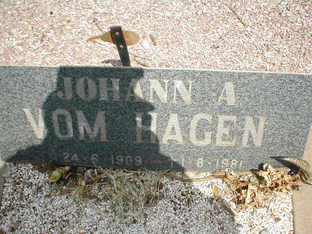HAGEN Johann A., vom 1909-1981
