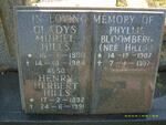 HILLS Henry Herbert 1892-1991 & Gladys Muriel 1900-1984 :: BLOOMBERG Phyllis nee HILLS 1907-1997