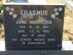 ERASMUS Anna Magrietha 1921-1993