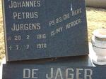 JAGER Johannes Petrus Jurgens, de 1916-1978