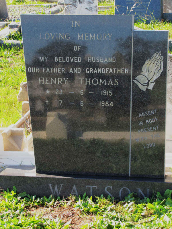 WATSON Henry Thomas 1915-1984