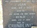 GRUNDLING Joan -1951 :: GRUNDLING Benje -1951