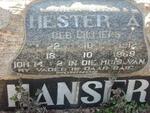 MANSER Hester A. geb. CILLIERS 1912-1969