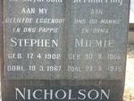 NICHOLSON Stephen 1902-1967 & Miemie 1906-1975