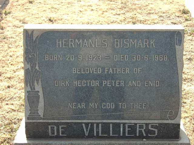 VILLIERS Hermanus Bismark, de 1923-1968
