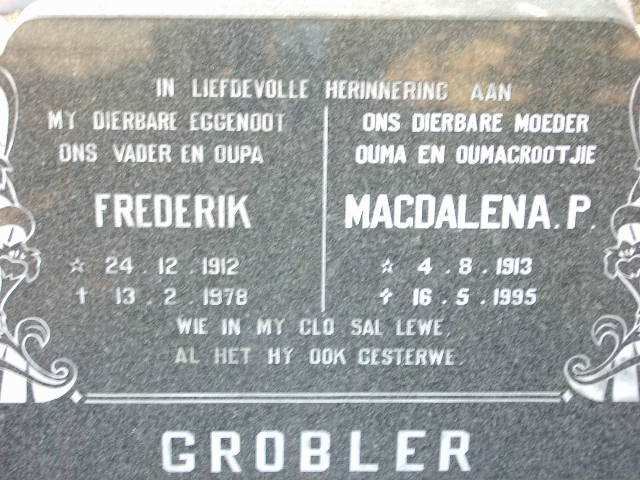 GROBLER Frederik 1912-1978 & Magdalena P. 1913-1995
