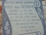 MERWE Hester Maria Johanna, van der 1891-1980