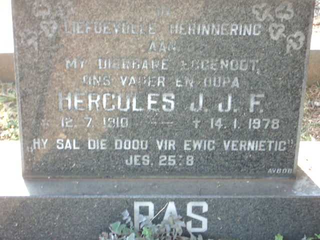 RAS Hercules J.J.F. 1910-1978