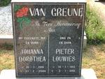 GREUNE Pieter Louwies, van 1915-2001 & Johanna Dorothea 1918-2000
