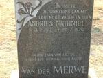 MERWE Andries Nathniel, van der 1917-1976