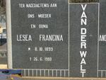 WALT Andries Petrus Venter, van der 1899-1977 & Lesea Francina 1899-1980