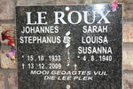 ROUX Johannes Stephanus, le 1933-2009 & Sarah Louisa Susanna 1940-