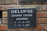 OELOFSE Susara Louisa Johanna 1919-2005