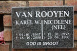 ROOYEN Karel W., van 1947-2006 & Nicolene NEL 1952-1990