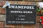 SWANEPOEL Martha Maria 1916-2003