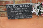 WALDT Gerrit, van der 1935-2003