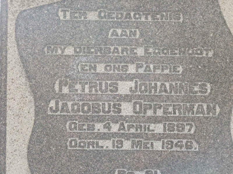 OPPERMAN Petrus Johannes Jacobus 1897-1946