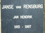 RENSBURG Jan Hendrik, Janse van 1915-1997