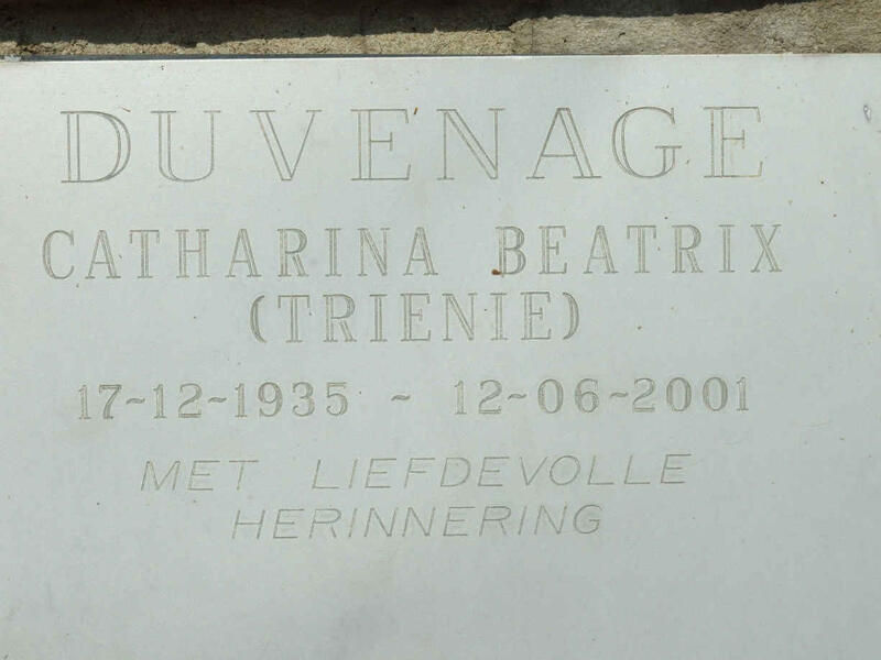 DUVENAGE Catharina Beatrix 1935-2001