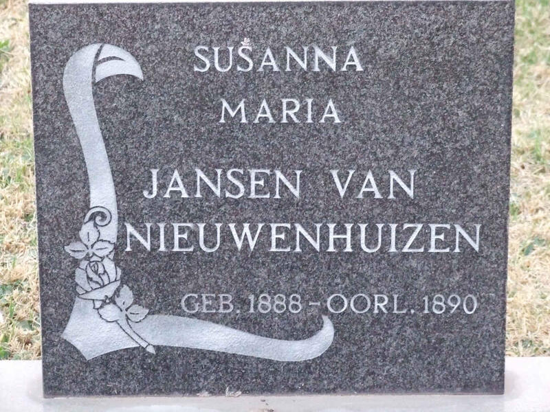 NIEUWENHUIZEN Susanna Maria, Jansen van 1888-1890