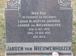 NIEUWENHUIZEN Lucas Albertus Jacobus, Jansen van 1878-1939