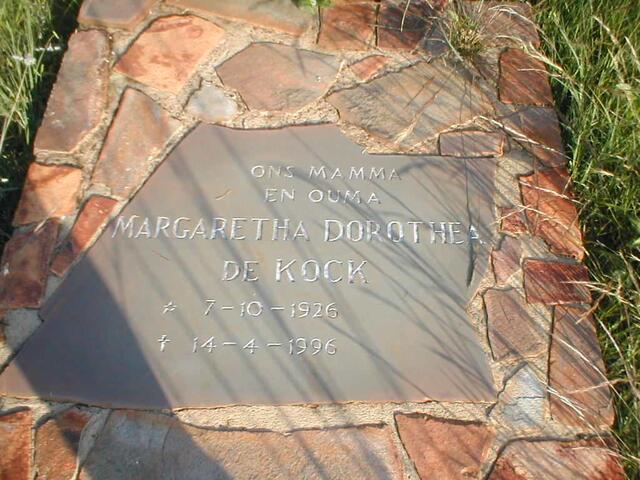 KOCK Margaretha Dorothea, de 1926-1996