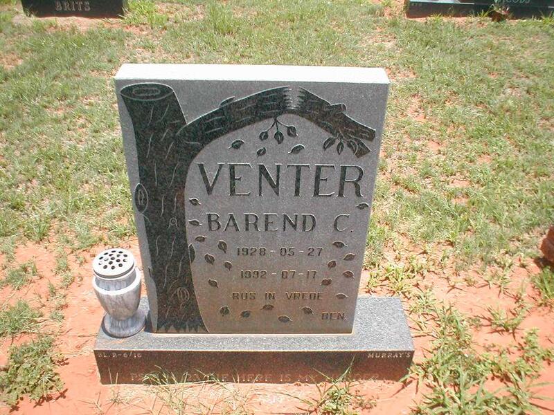 VENTER Barend C. 1928-1992