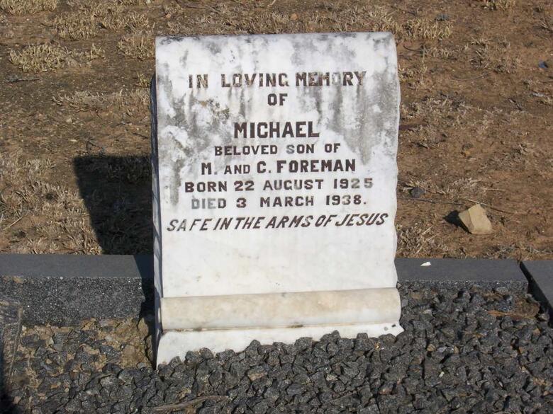 FOREMAN Michael 1925-1938