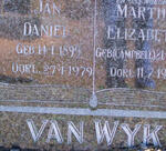 WYK Jan Daniel, van 1899-1979 & Martha Elizabeth CAMPBELL 1901-1961