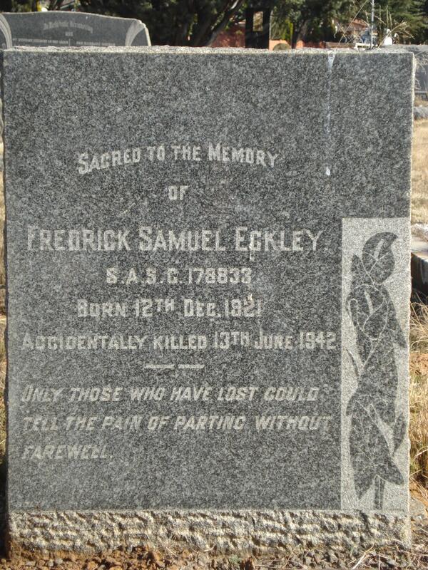ECKLEY Fredrick Samuel 1921-1942