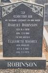 ROBINSON Robert 1879-1966 & Elizabeth Magrita PRINSLOO 1885-1973