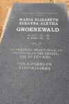 GROENEWALD Maria Elizabeth Susanna Aletha 1917-2000