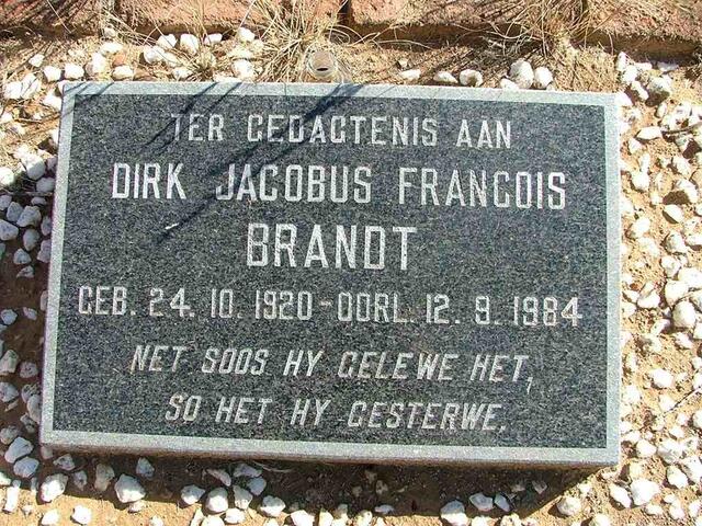BRANDT Dirk Jacobus Francois 1920-1984