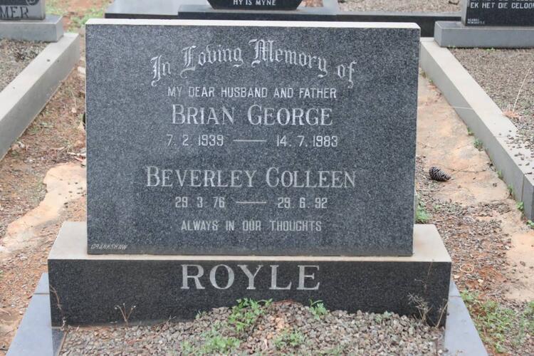 ROYLE Brian George 1939-1983 & Beverley Colleen 1976-1992