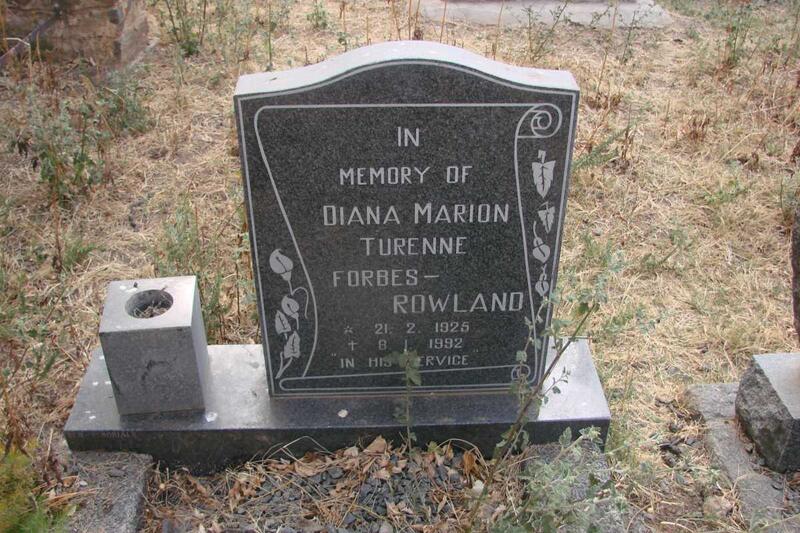 FORBES Diana Marion Turenne, Rowland 1925-1992