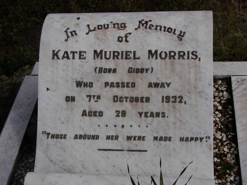 MORRIS Kate Muriel nee GIDDY -1932