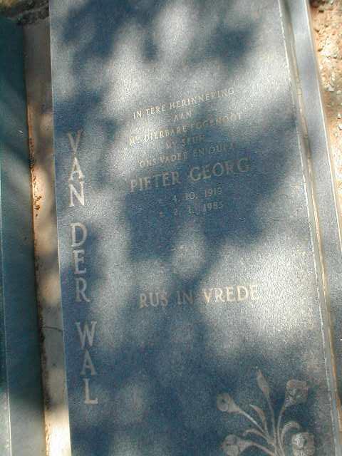 WAL Pieter Georg, van der 1919-1985