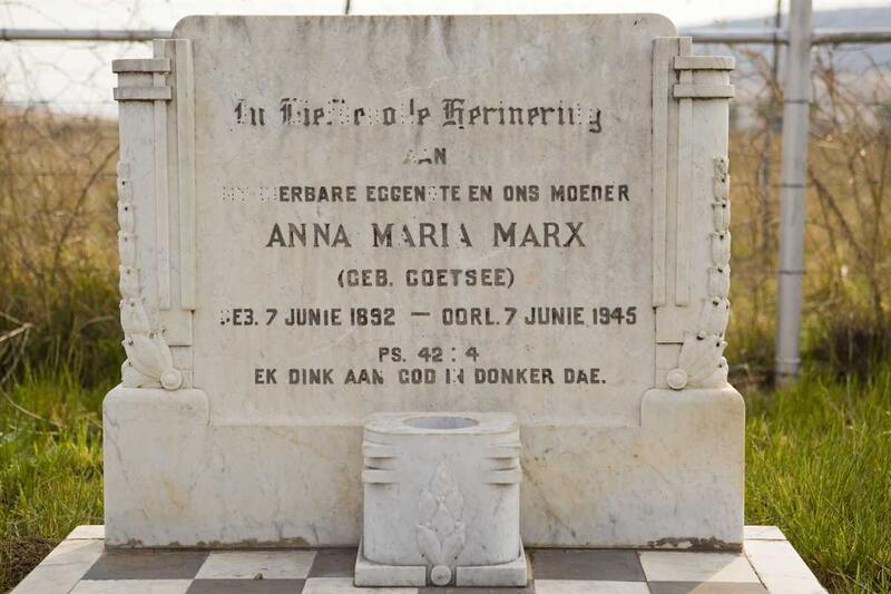 MARX Anna Maria nee COETSEE 1892-1945