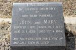 TALBOT John 1871-1935 & Mary 1876-1962
