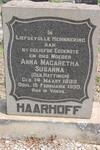 HAARHOFF Anna Magaretha Susanna nee HATTINGH 1899-1950