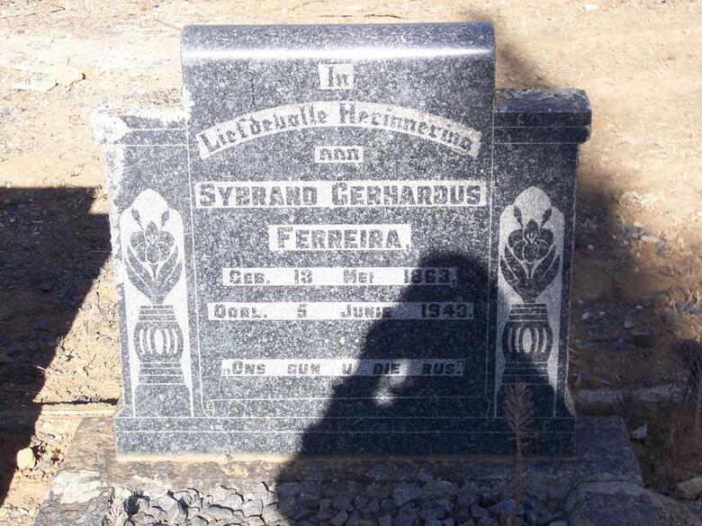 FERREIRA Sybrand Gerhardus 1863-1943