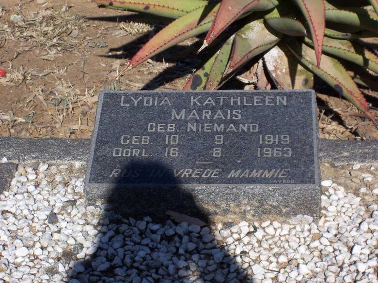 MARAIS Lydia Kathleen nee NIEMAND 1919-1963