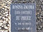 PREEZ Rosina Jacoba, du nee COETZEE 1942-19?9