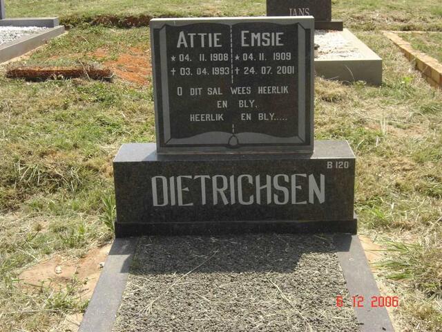DIETRICHSEN Attie 1908-1993 & Emsie 1909-2001