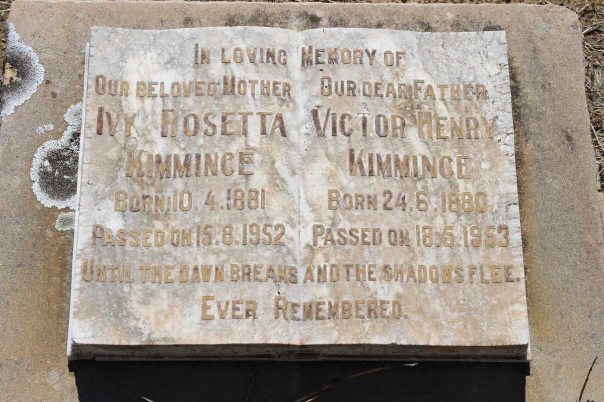 KIMMINCE Victor Henry 1880-1953 & Ivy Rosetta 1881-1952