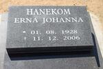 HANEKOM Erna Johanna 1928-2006