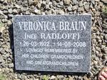 BRAUN Veronica nee RADLOFF 1922-2008