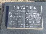 CROWTHER Petrus Marthinus 1909-1990 & Anna Jacoba JANSEN VAN RENBURG 1922-2002